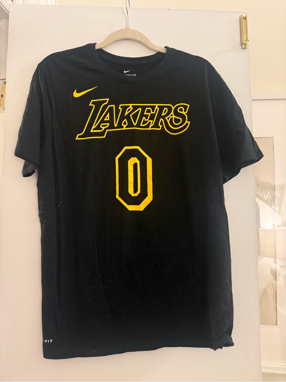 Nike Black Dri-FIT Athletic Tee with White Logo